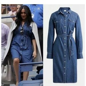J Crew denim dress as seen on Meghan Markle. Great condition. Too tight on me.